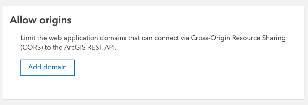 ArcGIS Online Allow Origins